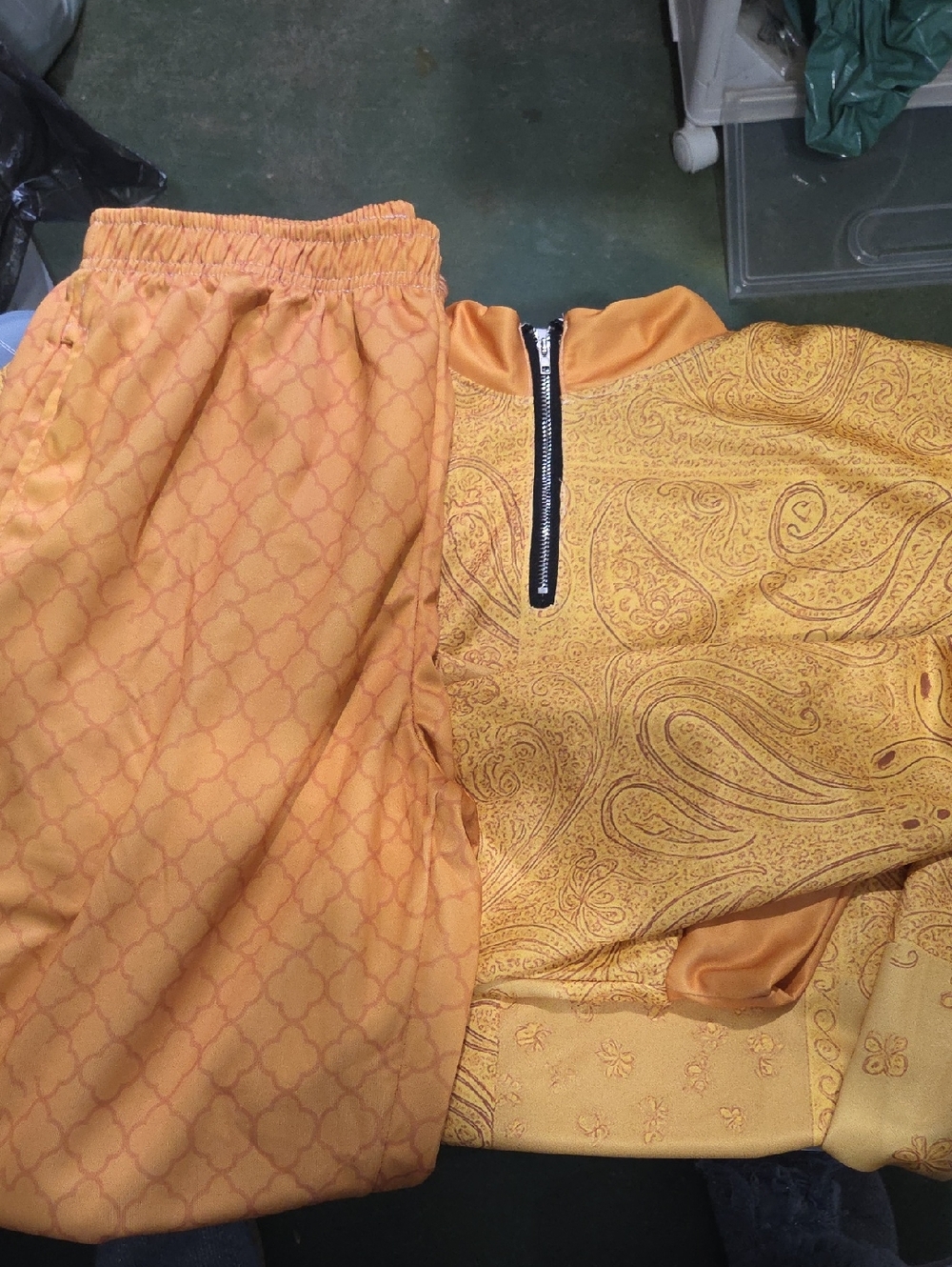 Golden Yellow Printed Two-Piece Set